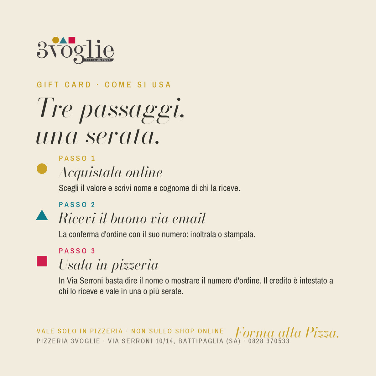 Gift card 3Voglie: come si usa in tre passaggi