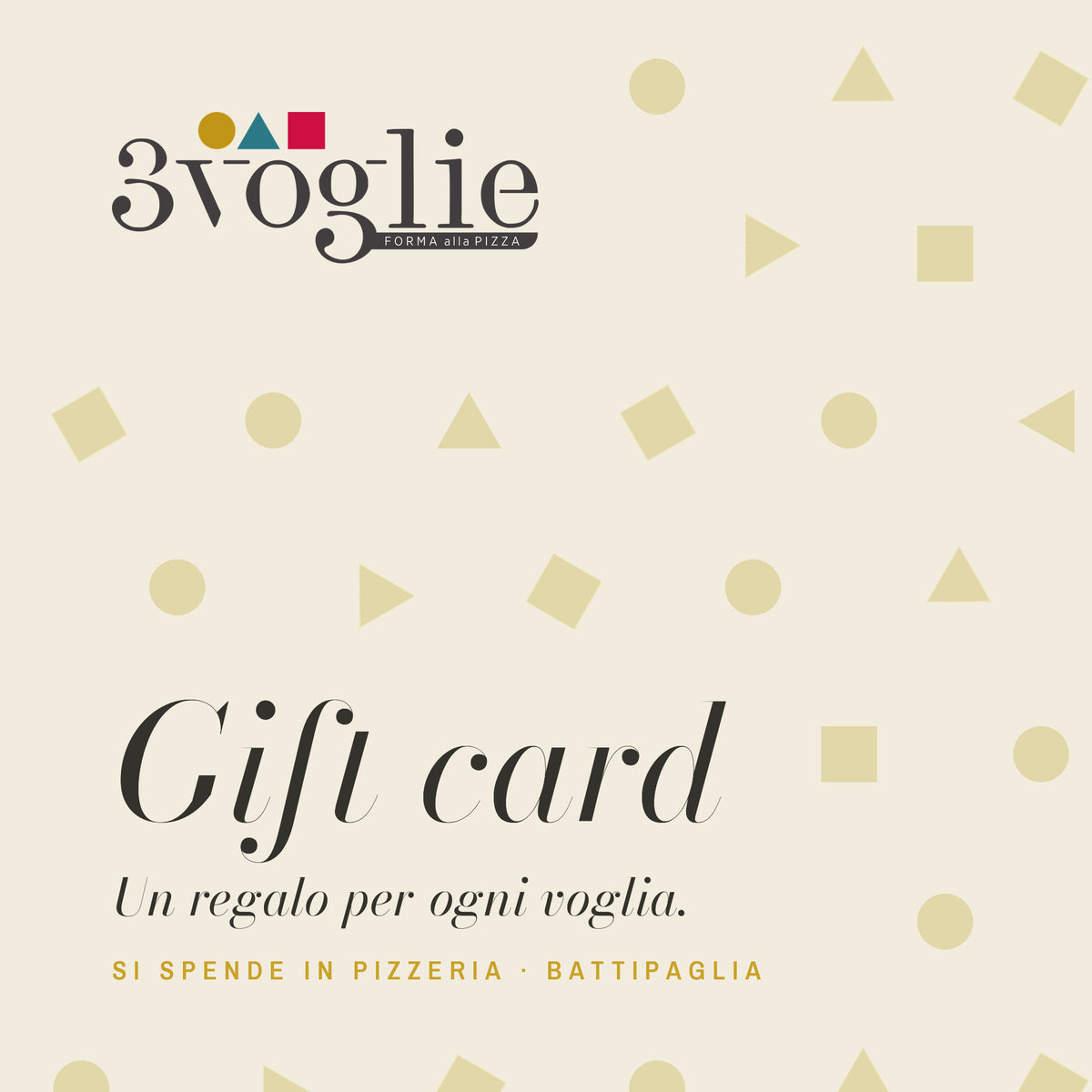 Gift card 3Voglie, si spende in pizzeria a Battipaglia
