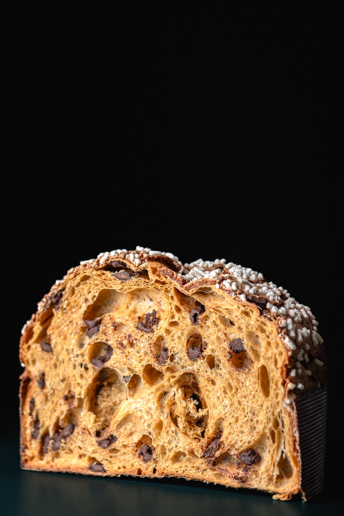 Panettone Gianduja e cioccolato 3Voglie, fetta