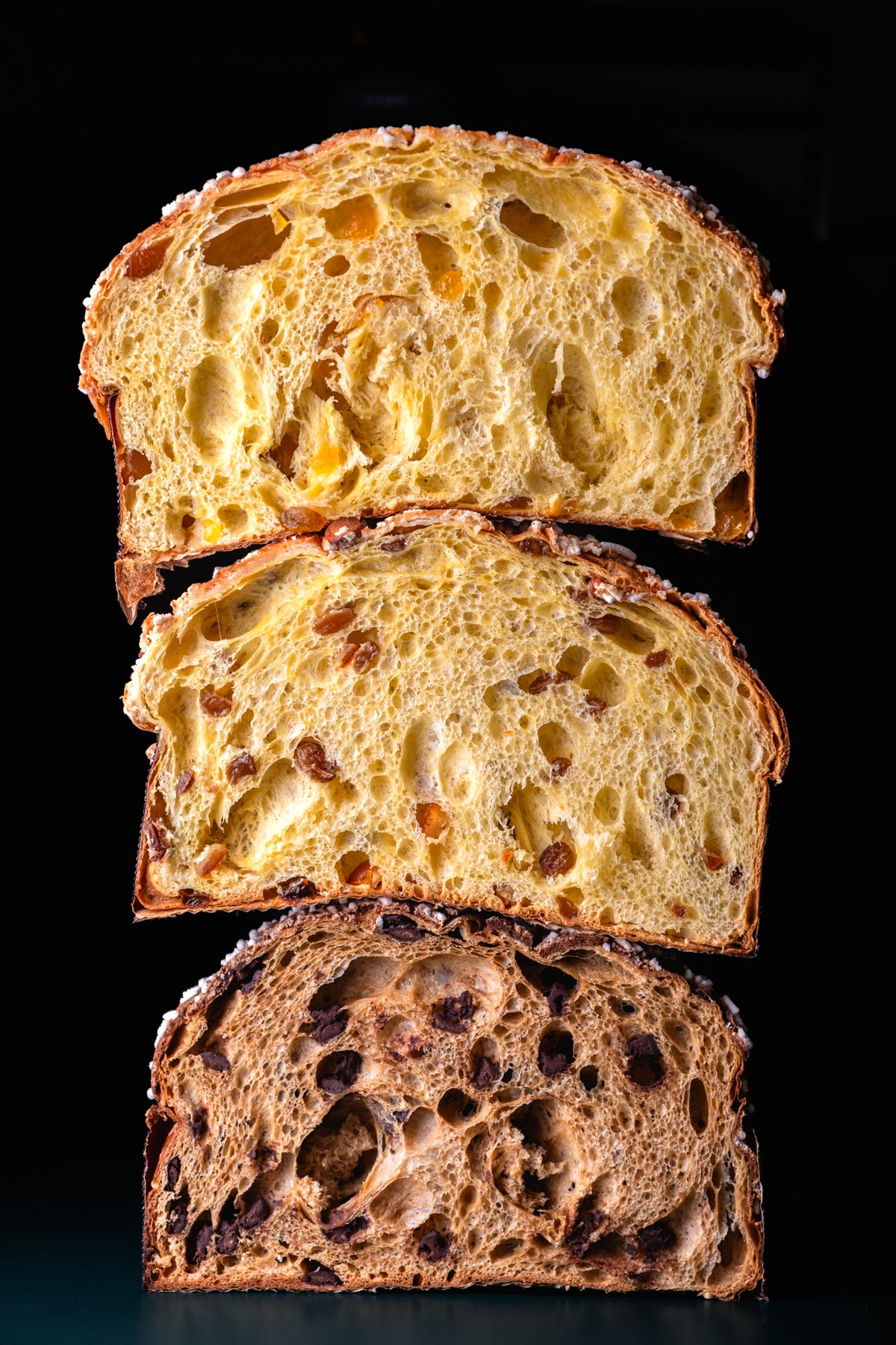 I tre panettoni 3Voglie tagliati